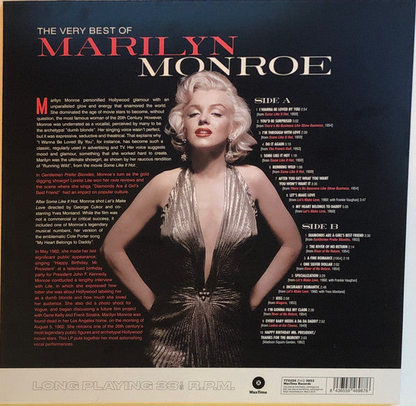 MARILYN MONROE (マリリン・モンロー)  - The Very Best (EU 限定リリース 180g LP/New) セクシィ大女優、歌手のベスト全19曲