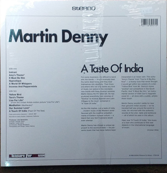 MARTIN DENNY (マーティン・デニー)  - A Taste Of India (EU 限定復刻再発アナログ LP/New)