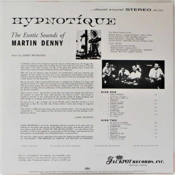 MARTIN DENNY (マーティン・デニー)  - Hypnotique (US Re Ltd.1000 Blue Vinyl Stereo LP/New)
