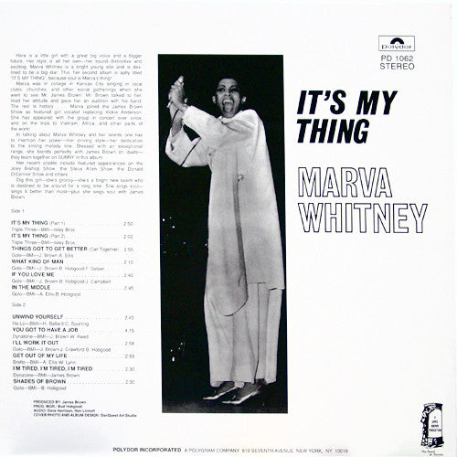 MARVA WHITNEY (マーヴァ・ホイットニー)  - It’s My Thing (US Ltd.Reissue LP/New)