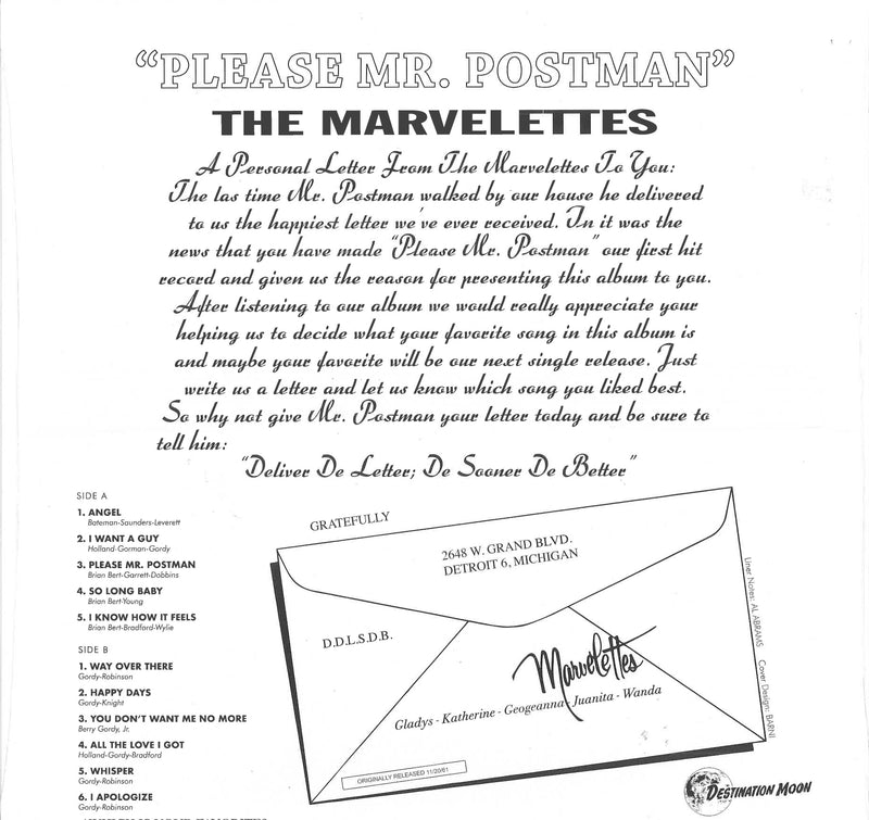 MARVELETTES (マーヴェレッツ)  - Please Mr.Postman (EU 500枚限定復刻再発「クリア・ヴァイナル」 LP/New)