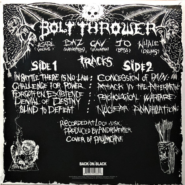 BOLT THROWER (ボルト・スロワー) - In Battle There Is No Law! (UK 限定再発スプラッターヴァイナル LP/ New)