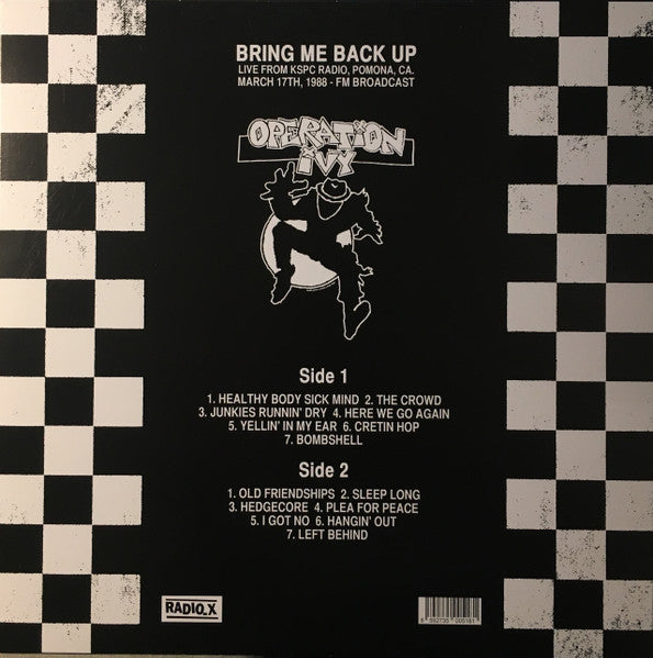 OPERATION IVY (オペレーション・アイヴィー) - Bring Me Back Up Live From KSPC Radio,Pomona,CA March 17th, 1988 - FM Broadcast (EU Ltd.Reissue LP/ New)