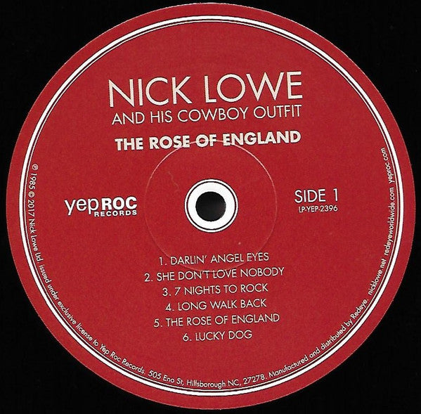 NICK LOWE And His Cowboy Outfit (ニック・ロウ & ヒズ・カウボーイ・アウトフィット) - The Rose Of England (US Ltd.Reissue LP/ New)