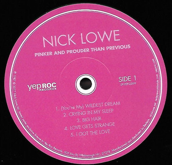 NICK LOWE (ニック・ロウ) - Pinker And Prouder Than Previous (US Ltd.Reissue LP/ New)