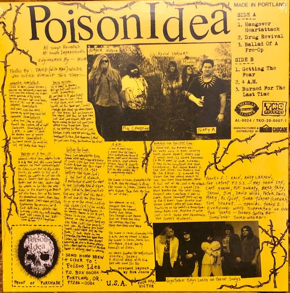 POISON IDEA (ポイズン・アイデア) - Get Loaded And Fuck (US Ltd.Reissue MLP/New)