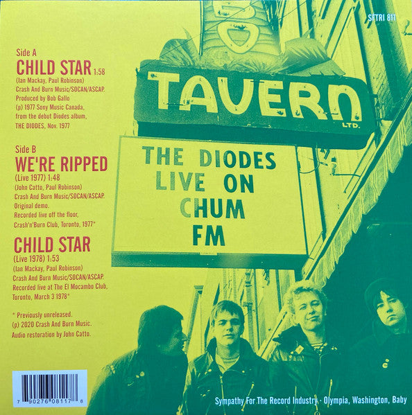 DIODES, THE (ザ・ダイオーズ) - Child Star (US Ltd.Green Vinyl 7"/ New)