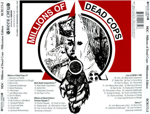 MDC - Millions Of Dead Cops : Millennium Edition (US 限定リマスター再発 CD/New)