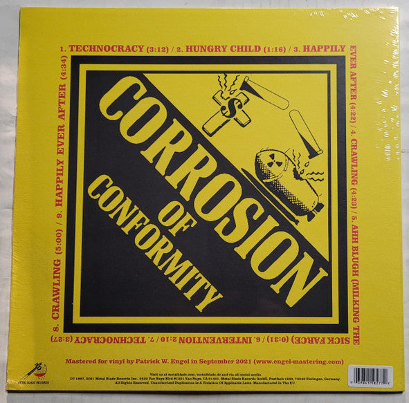 C.O.C. :Corrosion Of Conformity (コロージョン・オブ・コンフォーミティ) - Technocracy (EU 400 Ltd.Reissue Yellow Vinyl LP/ New)