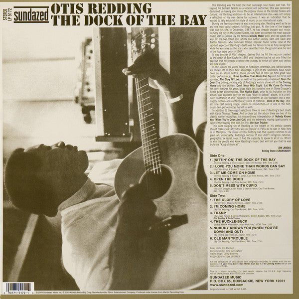 OTIS REDDING (オーティス・レディング)  - The Dock Of The Bay (US サンデイズド社限定復刻再発ステレオ LP/New)