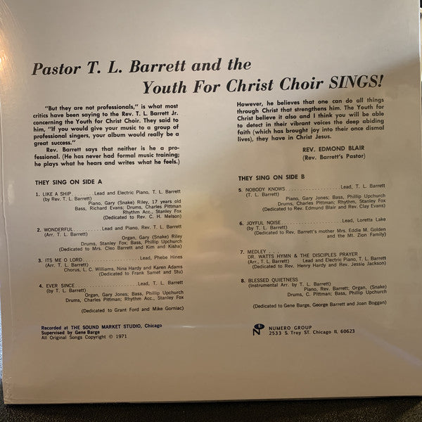 PASTOR T.L. BARRETT (T.L. バレット牧師)  - Like A Ship... (Without A Sail) [US限定復刻再発「黒＋クリア混合カラーVINYL」l LP/New] キリスト様も仰天な牧師さんのファンク！