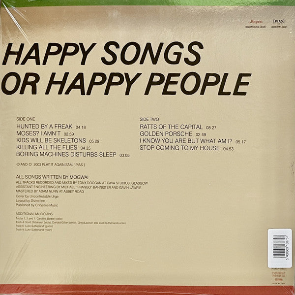 MOGWAI (モグワイ)  - Happy Songs For The Happy People (UK 5,000枚限定復刻リマスター再発クリアグリーンヴァイナル LP/NEW)