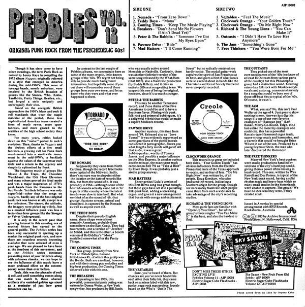 V.A. (60's ガレージパンク名作シリーズコンピ) - Pebbles Vol.12 (US Ltd.Reissue LP/New)
