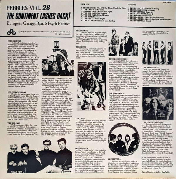 V.A.  (60's ガレージパンク名作シリーズコンピ ) - Pebbles Vol.28 : Sweden Pt.3 (US Ltd.Reissue LP/New)