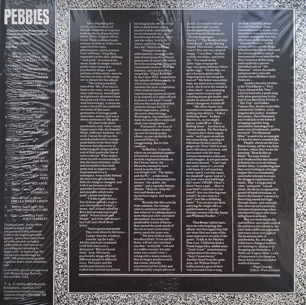 V.A. (60's ガレージパンク名作シリーズコンピ) - Pebbles Vol.3 “Acid Gallerry” (US Ltd.Reissue Black Vinyl LP)/New)