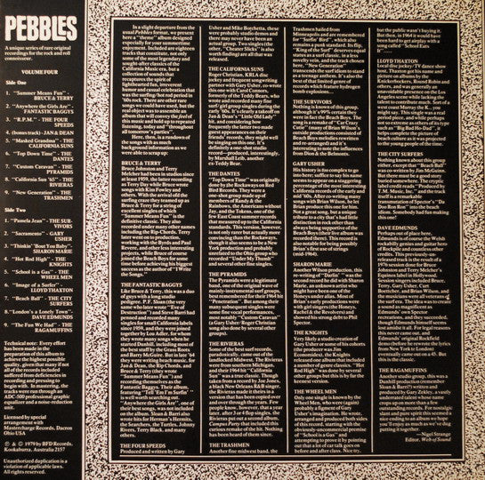 V.A.  (60's ガレージパンク名作シリーズコンピ ) - Pebbles Vol.4  ”Summer Means Fun !” (US 限定復刻「Starburst = カラー・マーブル VINYL 」LP/ New)