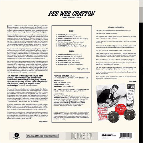 PEE WEE CRAYTON (ピー・ウィー・クレイトン)  - Pee Wee Crayton (EU 500 Ltd.180g LP/New)