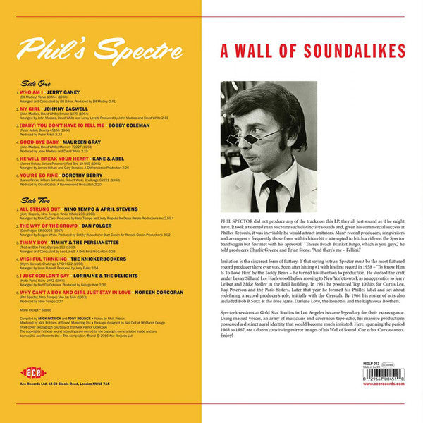 V.A. -(フィル・スペクター「音の壁」もどきナンバーコンピ) -  PHIL'S SPECTRE: A WALL OF SOUNDALIKES (UK-EU 限定プレス180g「赤盤」LP/New)