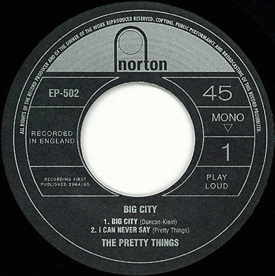 PRETTY THINGS (プリティ・シングス)  - Big City +3 (US 限定再発4曲入り 7"EP/New)