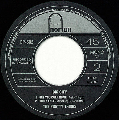 PRETTY THINGS (プリティ・シングス)  - Big City +3 (US 限定再発4曲入り 7"EP/New)