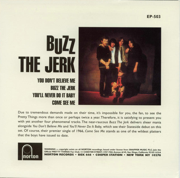 PRETTY THINGS (プリティ・シングス)  - Buzz The Jerk +3 (US Ltd.Re 4-Track 7"EP/New)