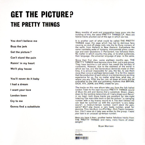PRETTY THINGS (プリティ・シングス)  - Get The Picture？ (UK-EU 限定復刻再発180g モノラル LP/New)