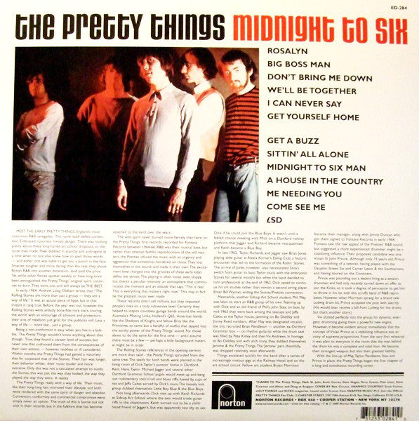 PRETTY THINGS (プリティ・シングス)  - Midnight To Six (US Limited LP/廃盤 New)