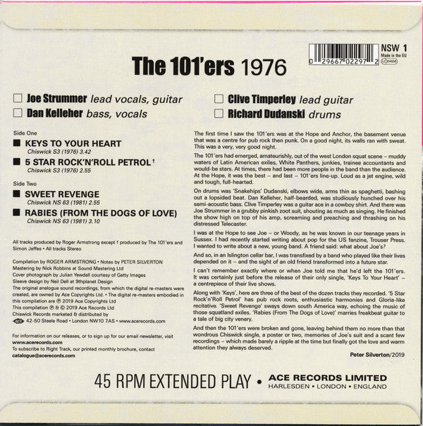101'ERS, THE (ザ・ワンオーワナーズ) - 1976 (UK 限定プレス再発  7" / New)
