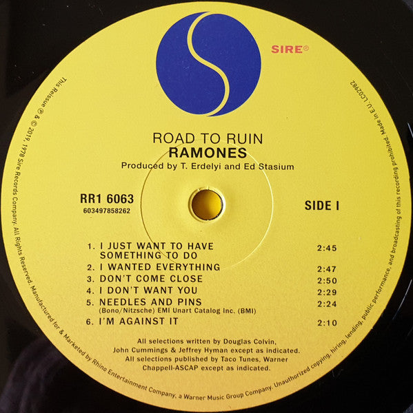 RAMONES (ラモーンズ) - Road To Ruin (EU 限定再発 180g LP / New)