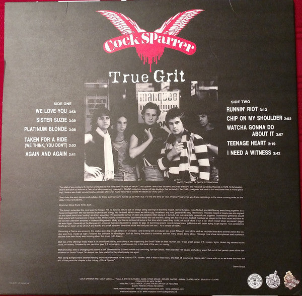 COCK SPARRER (コック・スパラー) - True Grit Outtakes (US Ltd.Reissue Color Vinyl 180g LP/ New)