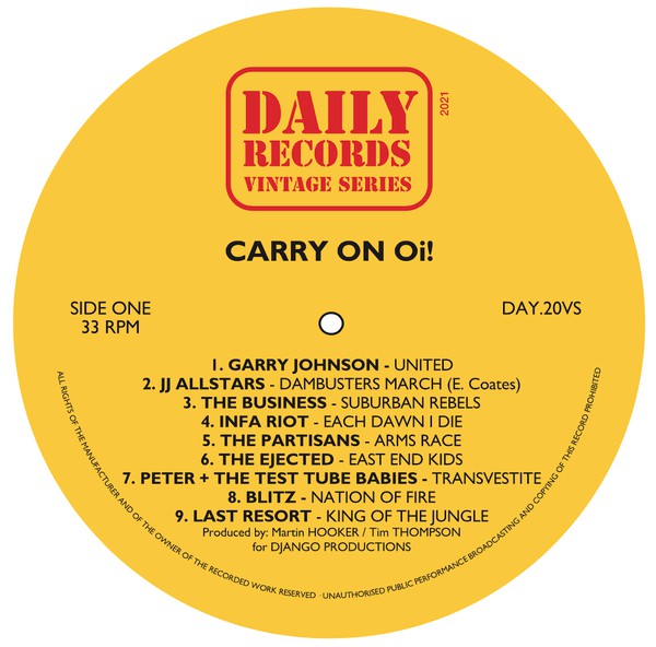 V.A. (80's UK Oi!コンピ) - Carry On Oi!! (Spain 限定プレス再発 LP / New)