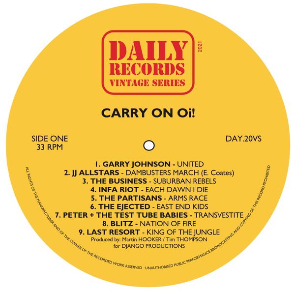 V.A. (UK Oi!/SKINSコンピ) - Carry On Oi!! (Spain Reissue LP / New)