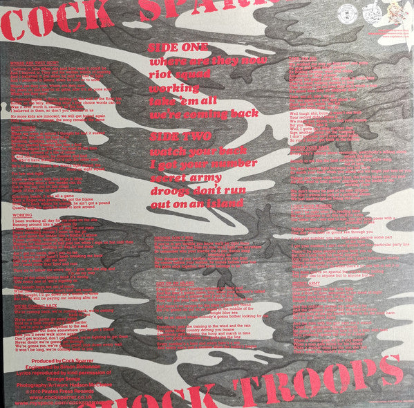COCK SPARRER (コック・スパラー) - Shock Troops (US 2,000 Ltd.Reissue Color Vinyl LP / New)