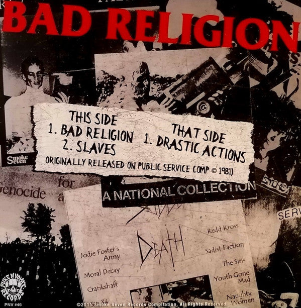 BAD RELIGION (バッド・レリジョン) - Bad Religion : Public Service Comp Tracks 1981 (US 1,000 Ltd.Reissue 7" / New)
