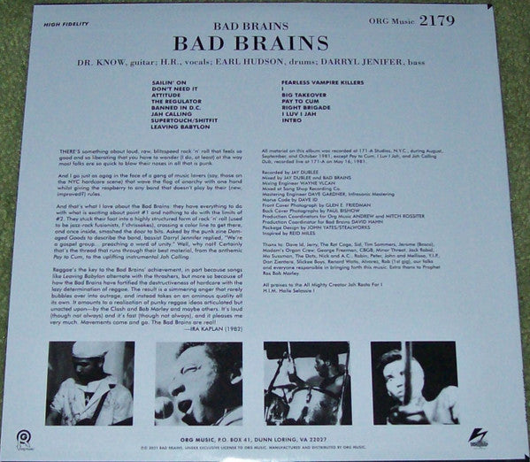 BAD BRAINS (バッド・ブレインズ) - S.T. [1st]- Punk Note Edition (US 限定再発 「ブラックヴァイナル」LP / New