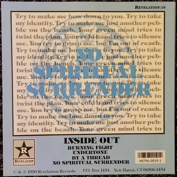 INSIDE OUT (インサイド・アウト) - No Spiritual Surrender (US Ltd.Reissue Orange Vinyl 7" / New)