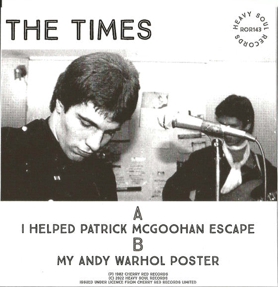 TIMES, THE (ザ・タイムス) - I Helped Patrick McGoohan Escape (UK 300 Ltd.Reissue White Vinyl 7"/ New ROR-143)