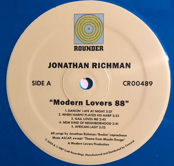 JONATHAN RICHMAN & The Modern Lovers (ジョナサン・リッチマン & ザ・モダーン・ラヴァーズ) - Modern Lovers 88 (US & EU 4,000 Ltd. Reissue RSD 2022 Blue Vinyl LP/ New)