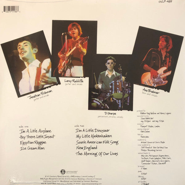 JONATHAN RICHMAN & The Modern Lovers (ジョナサン・リッチマン & ザ・モダーン・ラヴァーズ) - Live (US 限定プレス再発 LP/ New)