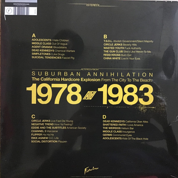 V.A. (カリフォルニア・ハードコア・コンピ) - Suburban Annihilation - The California Hardcore Explosion From The City To The Beach: 1978-1983 (UK 限定カラーヴァイナル 2xLP/ New)