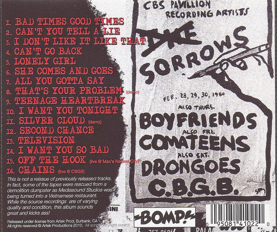 SORROWS (ソロウズ)  - Bad Times Good Times (US 限定プレス LP /  New)