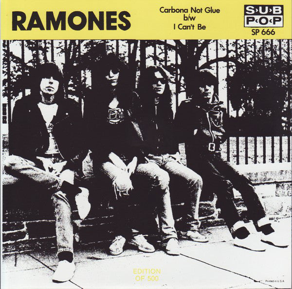 RAMONES (ラモーンズ) - Carbona Not Glue (US Unofficial Yellow Vinyl 7"+Badge, Sticker / New)