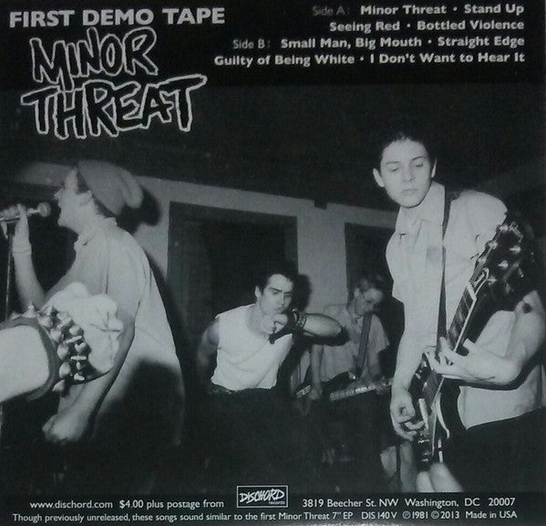 MINOR THREAT (マイナー・スレット)  - First Demo Tape (US 限定プレス再発  7" / New)