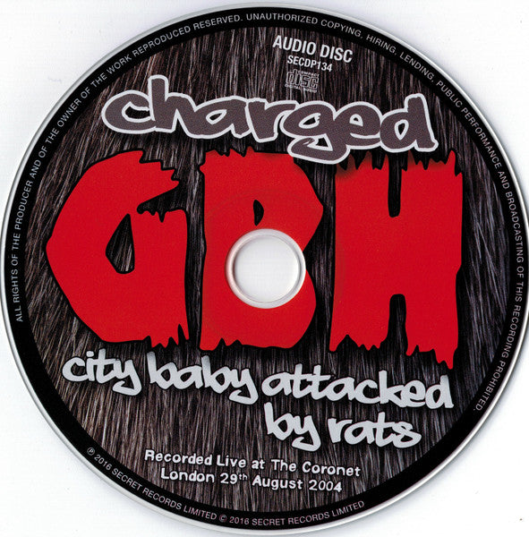 Charged G.B.H (チャージド G.B.H) - City Baby Attacked By Rats (UK 限定CD+DVD 注: PAL/ New)