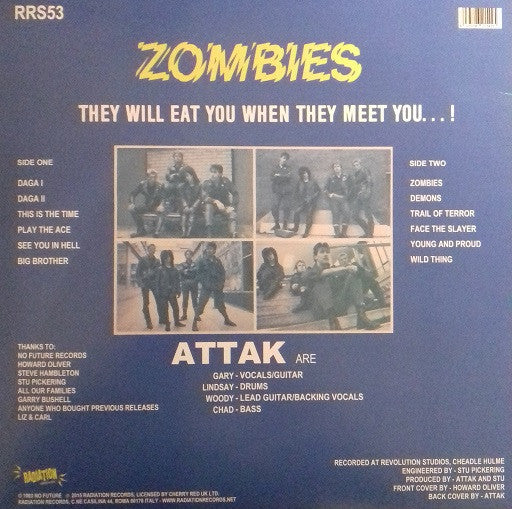 ATTAK (アタック) - Zombies (Italy 500枚限定再発グリーンヴァイナル LP/ New)