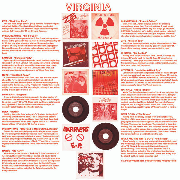 V.A. (クラシック・ヴァージニア・パンク・コンピ) - Bloodstains Across Virginia (US 限定プレス再発 LP/ New)