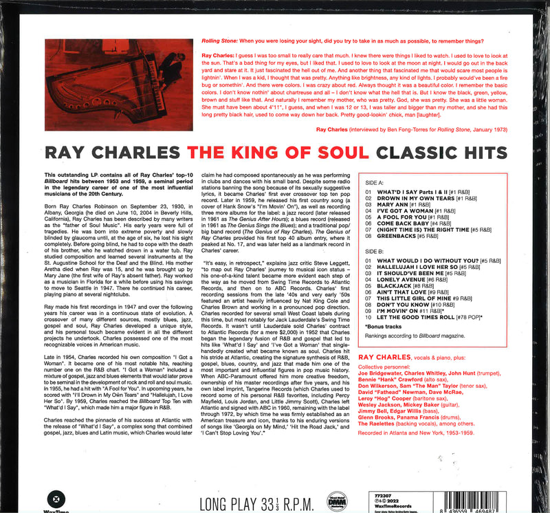 RAY CHARLES (レイ・チャールズ) - The King Of Soul Classic Hits (EU