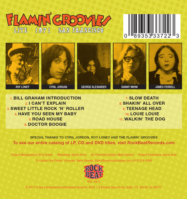 FLAMIN' GROOVIES (フレイミン・グルーヴィーズ)  - Live 1971 San Francisco (US Orig. LP /New)