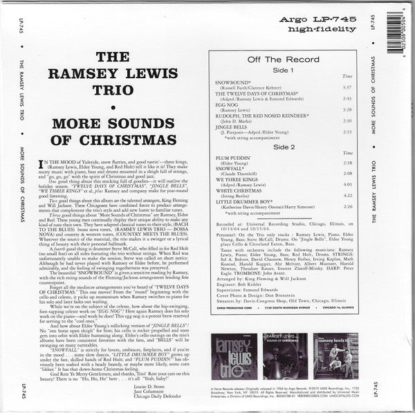 RAMSEY LEWIS TRIO (ラムゼイ・ルイス・トリオ)  - More Sounds Of Christmas (US Ltd.Reissue LP/New)