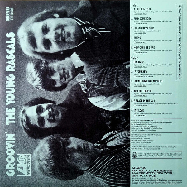 RASCALS (YOUNG RASCALS) (ラスカルズ [ヤング・ラスカルズ])  - Groovin' (US Ltd.Reissue 180g Mono LP/New)